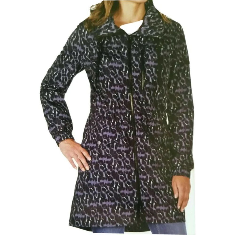 Lucky Brand Leopard Printed Hooded Raincoat Jacket XXL